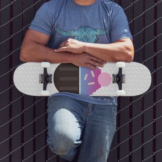 Cupcake met glazuurnaam Spikkels Skateboard (Buiten 3)