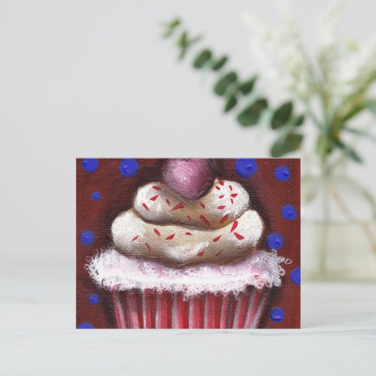 Cupcake met hart briefkaart (Staand voorkant)