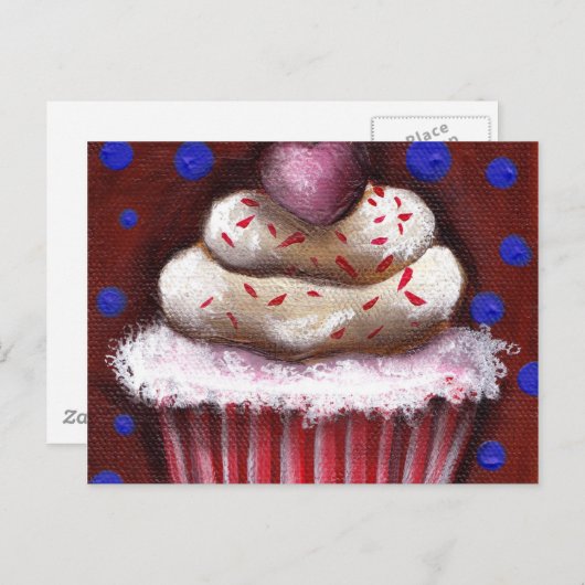 Cupcake met hart briefkaart (Voorkant / Achterkant)