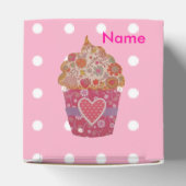 Cupcake met hart en bloemen bedankdoosjes (Bovenkant)