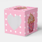 Cupcake met hart en bloemen bedankdoosjes (Voorkant Zijde)