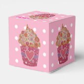 Cupcake met hart en bloemen bedankdoosjes (Achterkant)