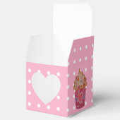 Cupcake met hart en bloemen bedankdoosjes (Geopend)