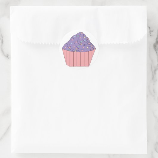 Cupcake met hart Sprinkles Sticker (Tas)