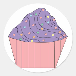 Cupcake met hart Sprinkles Sticker