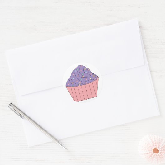 Cupcake met hart Sprinkles Sticker (Envelop)