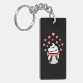 Cupcake met harten sleutelhanger (Voorkant Links)