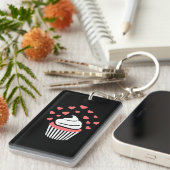 Cupcake met harten sleutelhanger (Voorkant Rechts)