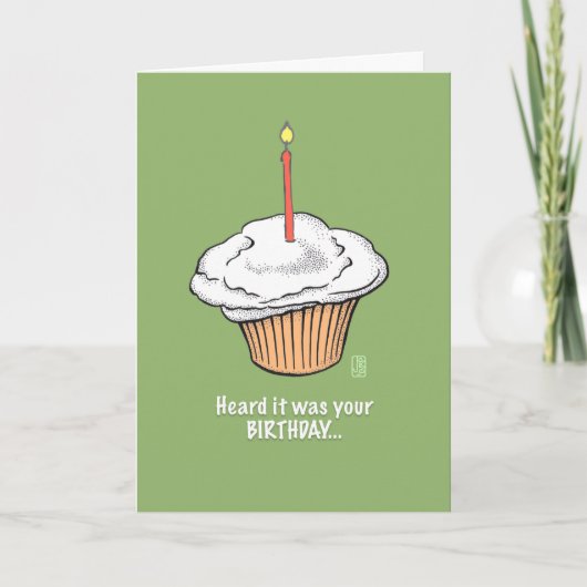 Cupcake met Kandle Your Birthday Kaart (Voorkant)