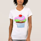 Cupcake met kers op top vrouwen T-shirt (Voorkant)