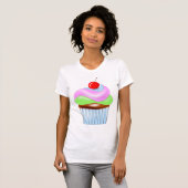 Cupcake met kers op top vrouwen T-shirt (Voorkant volledig)