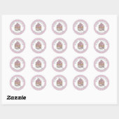 Cupcake met Silver Sprinkles | Gebleken met liefde Ronde Sticker (Vel)