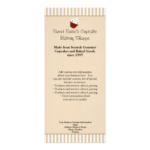 Cupcake met Soft Mocha Stripes Reclamekaart