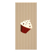 Cupcake met Soft Mocha Stripes Reclamekaart (Achterkant)