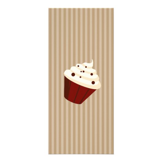 Cupcake met Soft Mocha Stripes Reclamekaart (Achterkant)