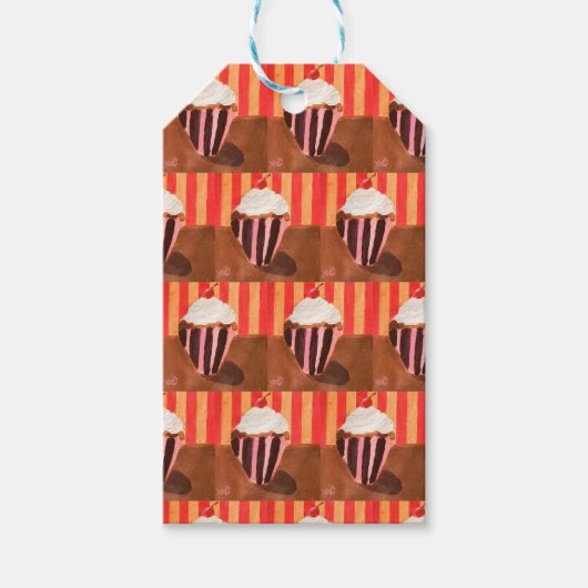 Cupcake met vanille glazuur cadeaulabel (Voorkant)