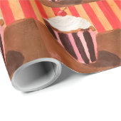 Cupcake met vanille glazuur cadeaupapier (Rol Hoek)