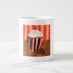 Cupcake met vanille glazuur grote koffiekop