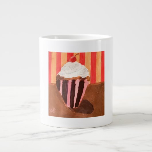 Cupcake met vanille glazuur grote koffiekop (Voorkant)