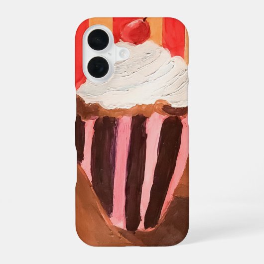 Cupcake met vanille glazuur iPhone 16 hoesje (Achterkant)