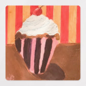 Cupcake met vanille glazuur labels (Design 2)