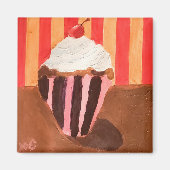 Cupcake met vanille glazuur magneet (Voorkant)