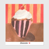 Cupcake met vanille glazuur sticker (Vel)