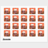 Cupcake met vanille glazuur vierkante sticker (Vel)