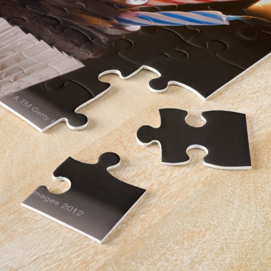 Cupcake met verjaardagskaarsen legpuzzel (Zijkant)