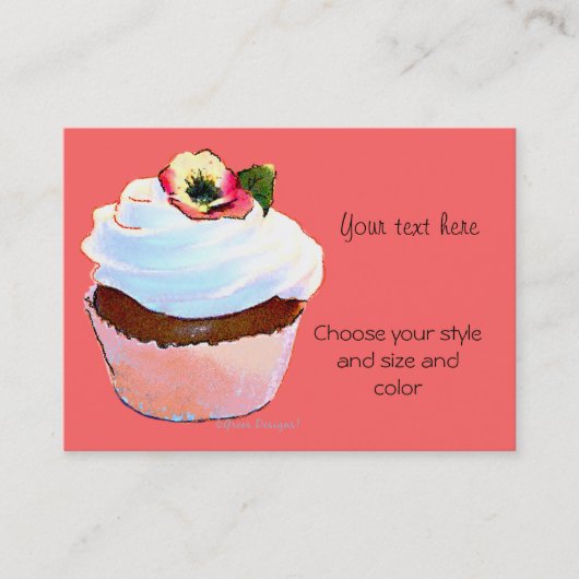 Cupcake met Visitekaartje van Pansy (Voorkant)