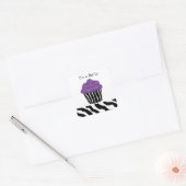Cupcake met zebraprint vierkante sticker (Envelop)