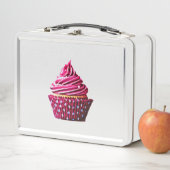 Cupcake metalen lunchbox / wit. (In situ)