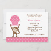 Cupcake Monkey Birthday-uitnodigingen Kaart (Voorkant)