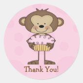 Cupcake Monkey Dank u Sticker (Voorkant)