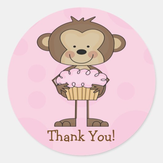 Cupcake Monkey Dank u Sticker (Voorkant)