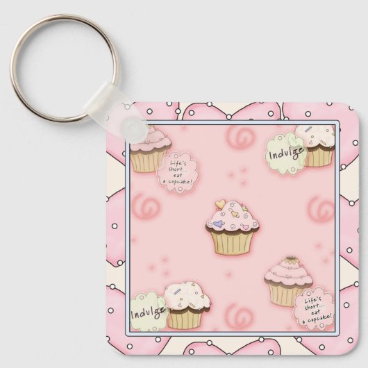 Cupcake Motto-Sleutelhanger Sleutelhanger (Voorkant)