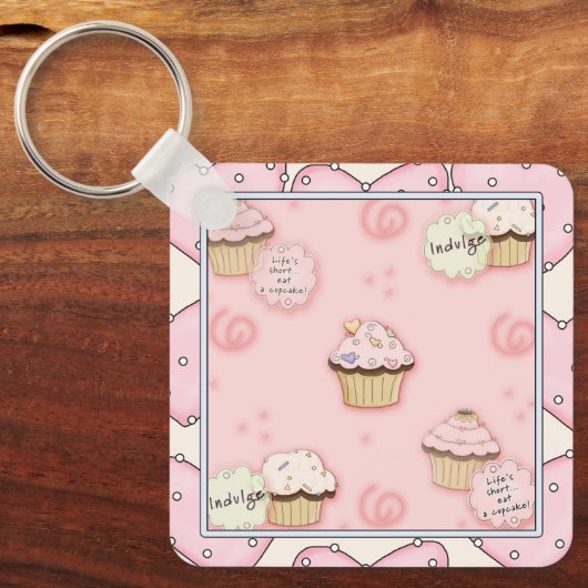 Cupcake Motto-Sleutelhanger Sleutelhanger (Voorkant)