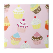 Cupcake Naadloze Patroon Pastel Schattigee Keramis Tegeltje (Voorkant)
