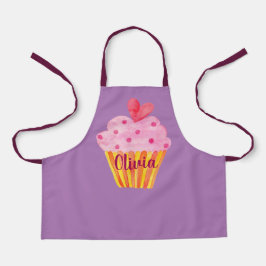 Cupcake NAME bakken apron paarse waterverf Schort