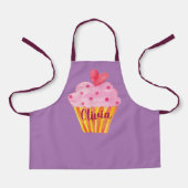Cupcake NAME bakken apron paarse waterverf Schort (Voorkant)