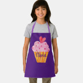 Cupcake NAME bakken apron paarse waterverf Schort (Insitu)