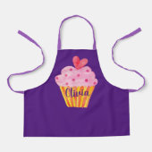 Cupcake NAME bakken apron paarse waterverf Schort (Voorkant)