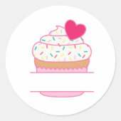 Cupcake Name Drop Ronde Sticker (Voorkant)