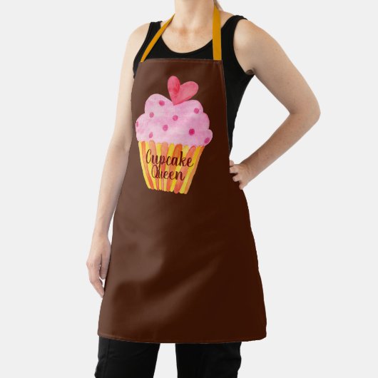 Cupcake NAME op aangepast platform waterverf Schort (Insitu)