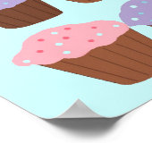 Cupcake-object met roze rand poster (Hoek)