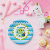Cupcake Octopus 6th Birthday Paper Borden Papieren Bordje (Feest)