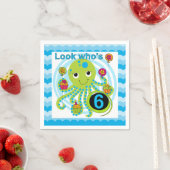 Cupcake Octopus 6th Birthday Paper Napkins Servetten (Insitu)