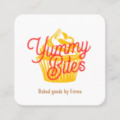Cupcake of koekje vierkante visitekaartje (Voorkant)