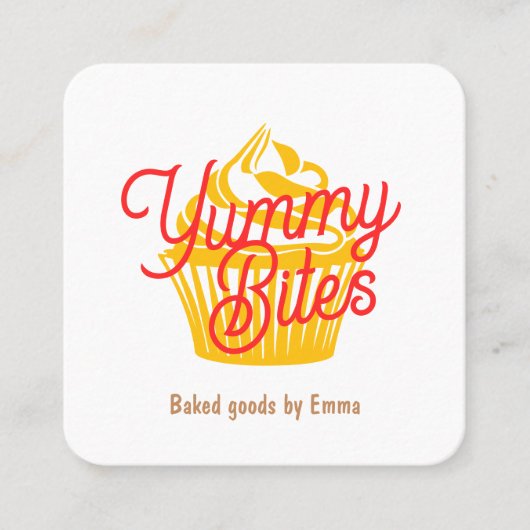 Cupcake of koekje vierkante visitekaartje (Voorkant)