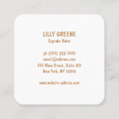 Cupcake of koekje vierkante visitekaartje (Achterkant)